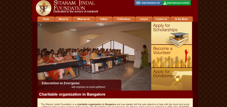 Sitaram Jindal Foundation Scholarship official page