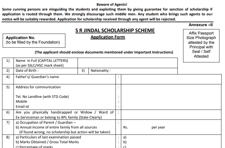 registration page of Sitaram Jindal Foundation Scholarship 2023