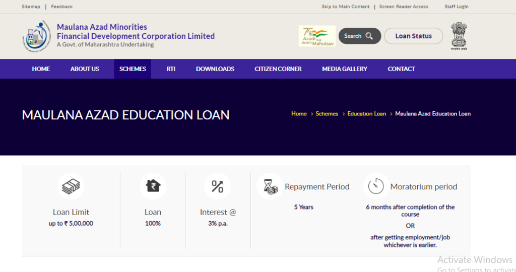 Maulana Azad Education Loan 2023-24