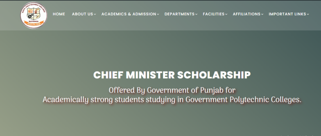Punjab Chief Minister Scholarship Scheme 2023-24
